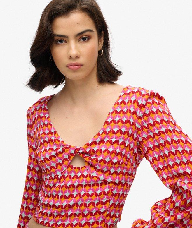 Superdry Top Corto Tejido De Manga Larga