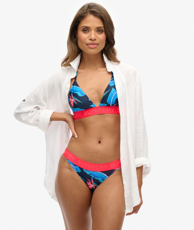 superdry Top de bikini triangular con logo
