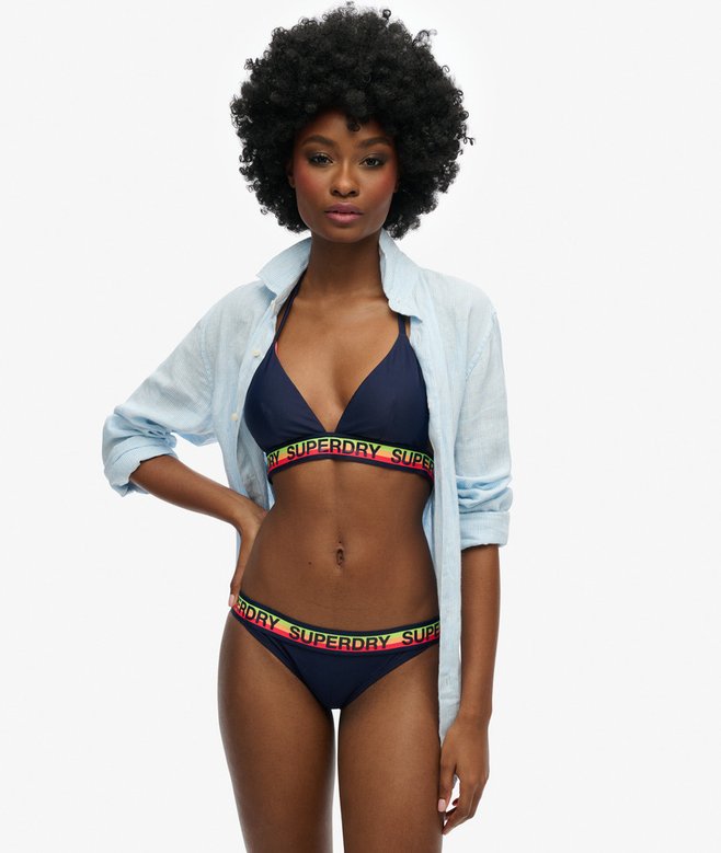 superdry Top de bikini triangular con logo