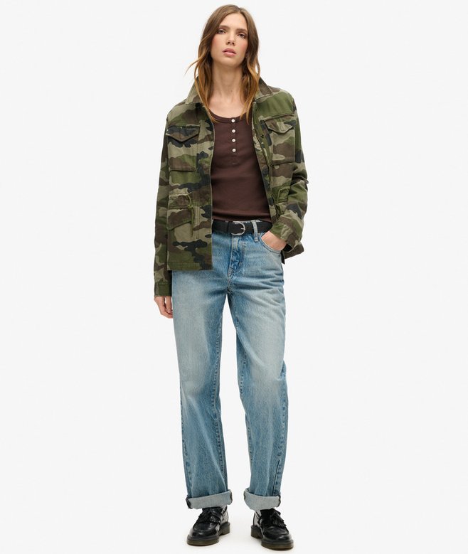 Superdry Top Sin Mangas Con Botones