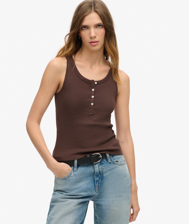 superdry Top sin mangas con botones