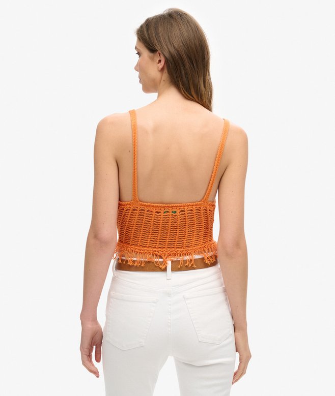 Superdry Top Vintage De Ganchillo Con Flecos