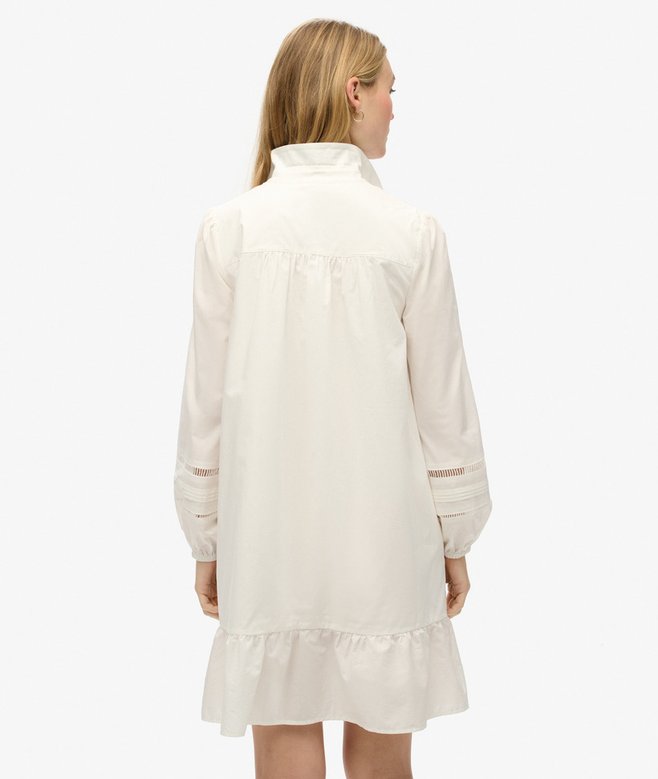 Superdry Vestido Camisero Con Mezcla De Encaje