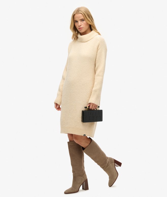 Superdry Vestido De Punto De Cuello Vuelto