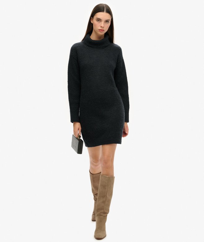Superdry Vestido De Punto De Cuello Vuelto