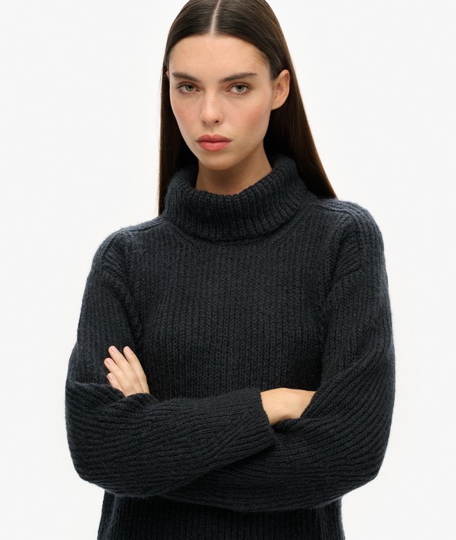 Superdry Vestido De Punto De Cuello Vuelto