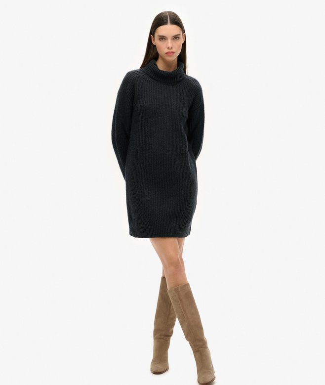 Superdry Vestido De Punto De Cuello Vuelto