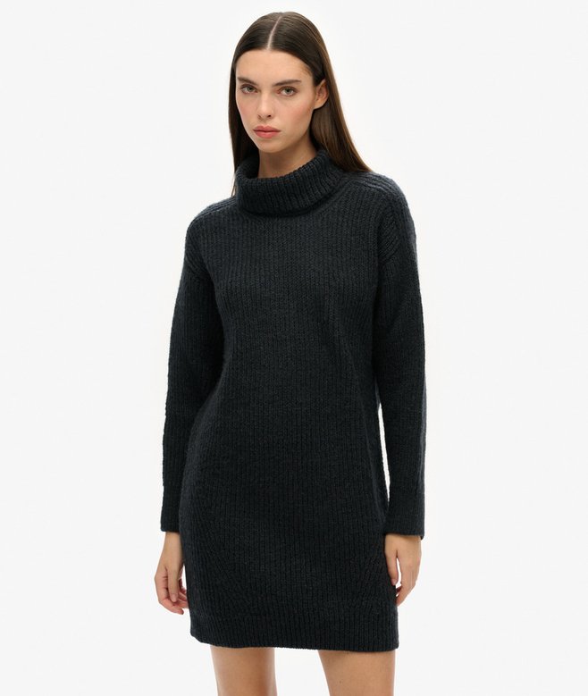 superdry Vestido de punto de cuello vuelto