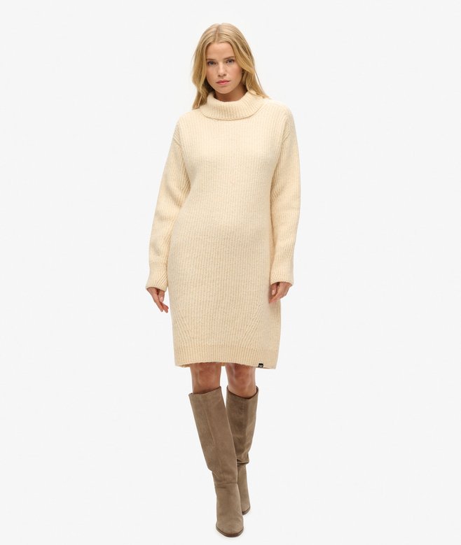 superdry Vestido de punto de cuello vuelto