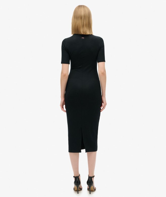 Superdry Vestido De Punto Midi De Manga Corta
