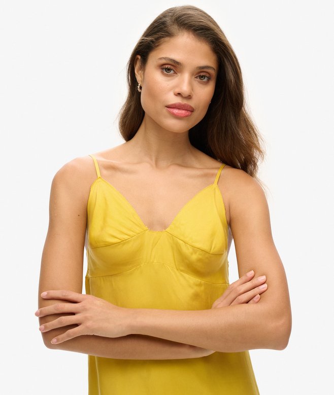 Superdry Vestido De Tirantes De Cupro