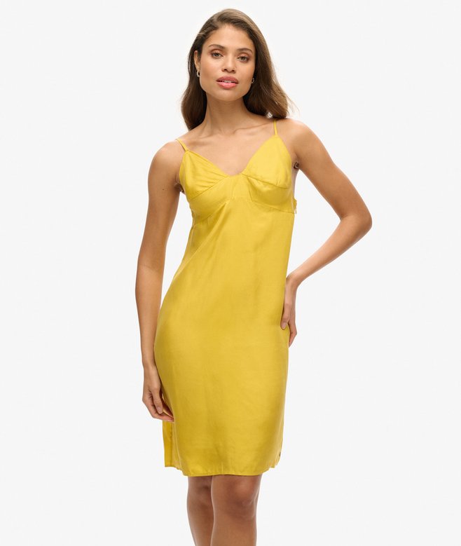superdry Vestido de tirantes de cupro