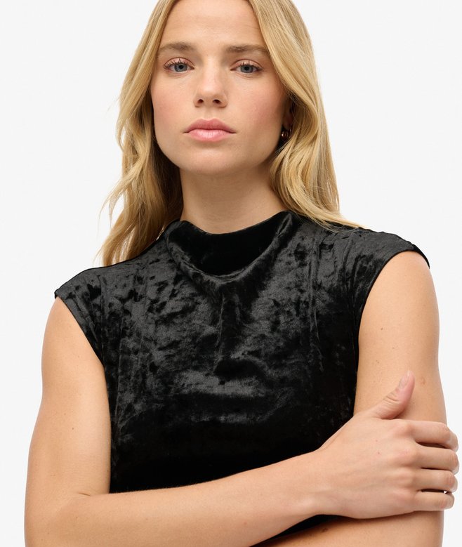 Superdry Vestido Entallado De Terciopelo