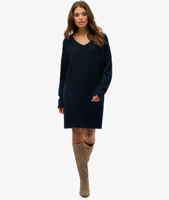 superdry Vestido extragrande con cuello de pico