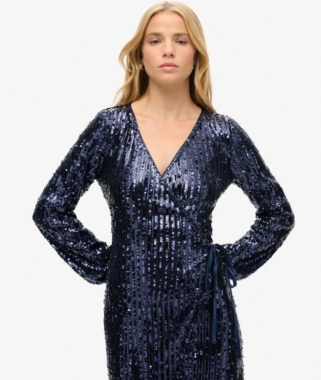 Superdry Vestido Largo Cruzado Sequin