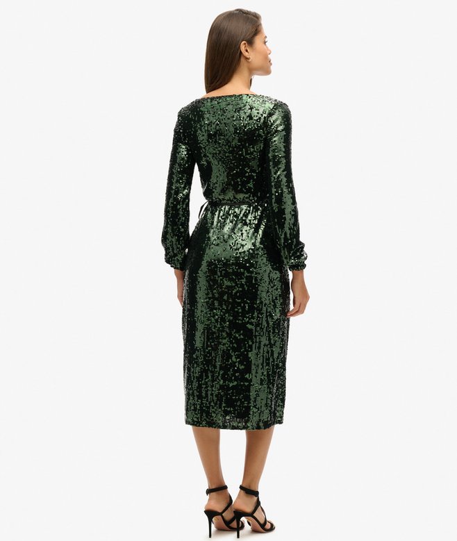 Superdry Vestido Largo Cruzado Sequin