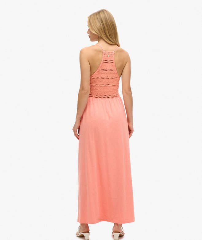 Superdry Vestido Largo De Encaje De Punto