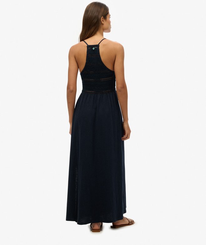 Superdry Vestido Largo De Encaje De Punto