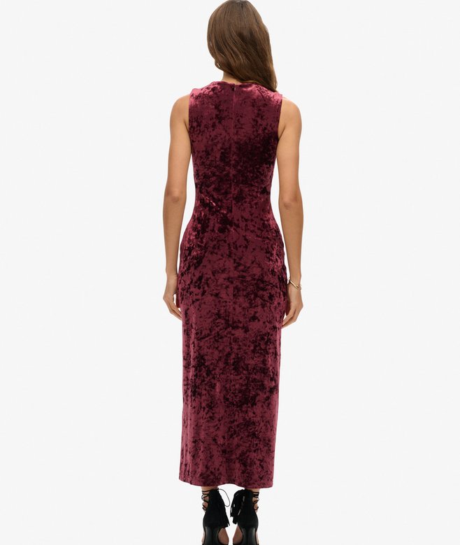 Superdry Vestido Largo De Terciopelo