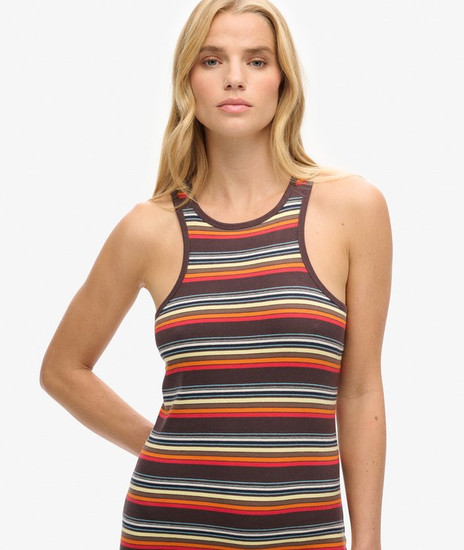 Superdry Vestido Logotipo Vintage Stripe Racer