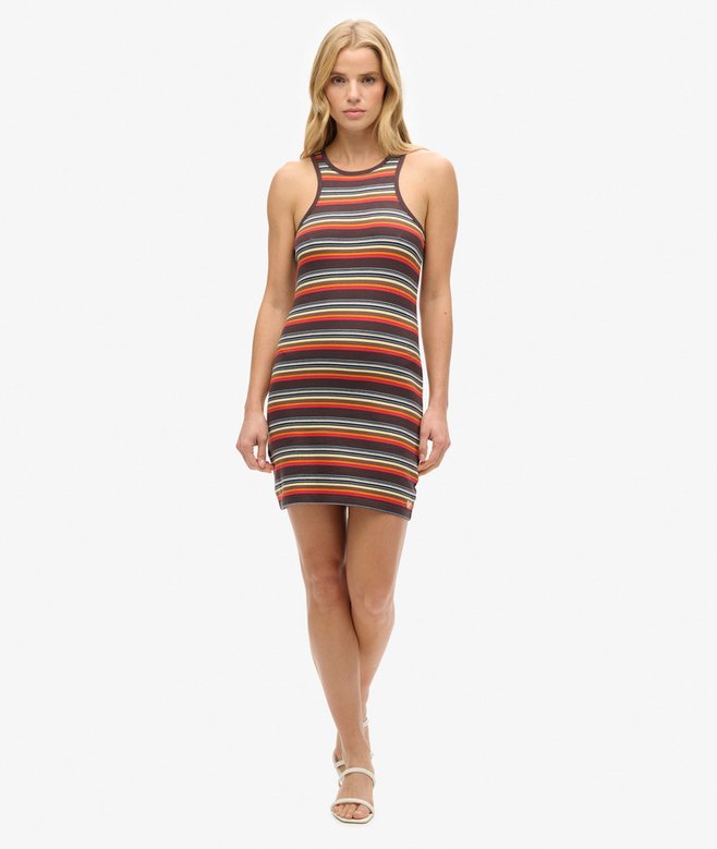 superdry Vestido logotipo Vintage Stripe Racer