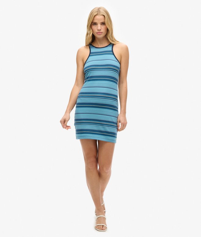 superdry Vestido logotipo Vintage Stripe Racer