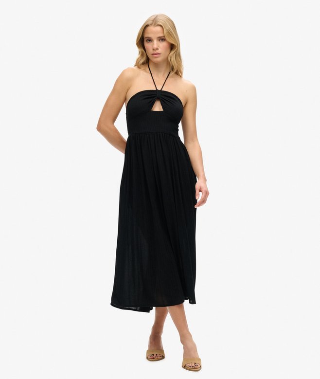 superdry Vestido midi con diseño recortado