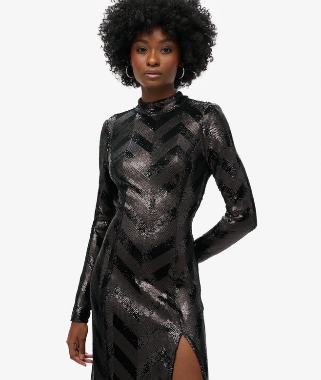 Superdry Vestido Midi Con Espalda Abierta Chevron