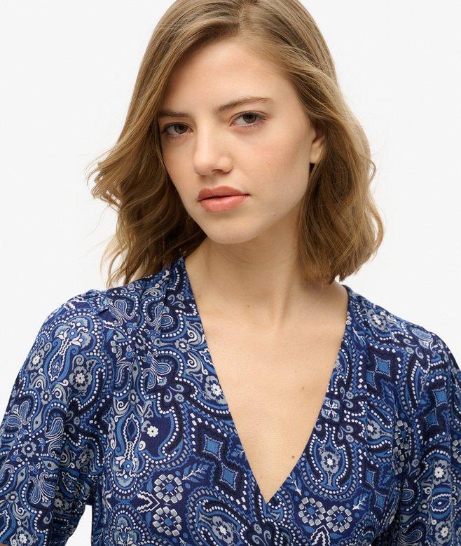 Superdry Vestido Midi Cruzado Con Estampado