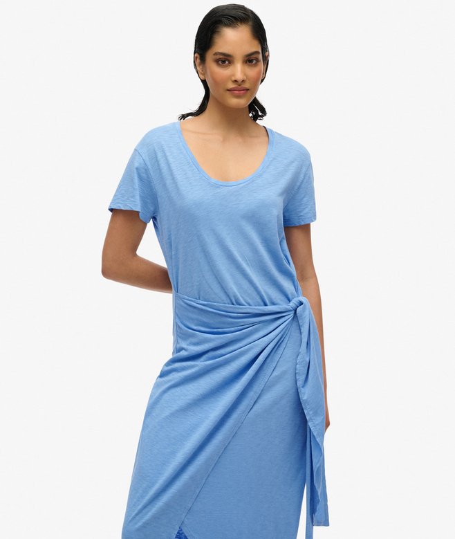 Superdry Vestido Midi Cruzado Flameado