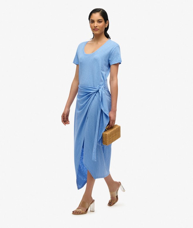 Superdry Vestido Midi Cruzado Flameado