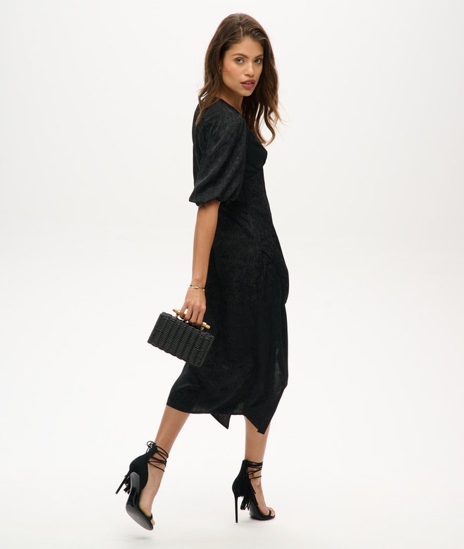 Superdry Vestido Midi De Manga Corta