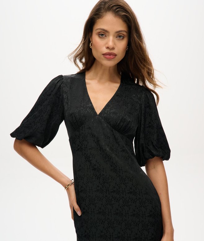 Superdry Vestido Midi De Manga Corta