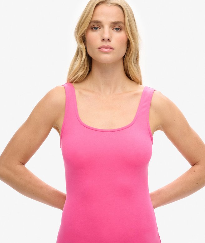 Superdry Vestido Midi De Punto Con Escote Cuadrado