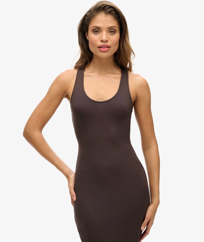 Superdry Vestido Midi De Punto Con Escote Redondo