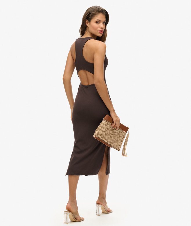 Superdry Vestido Midi De Punto Con Escote Redondo