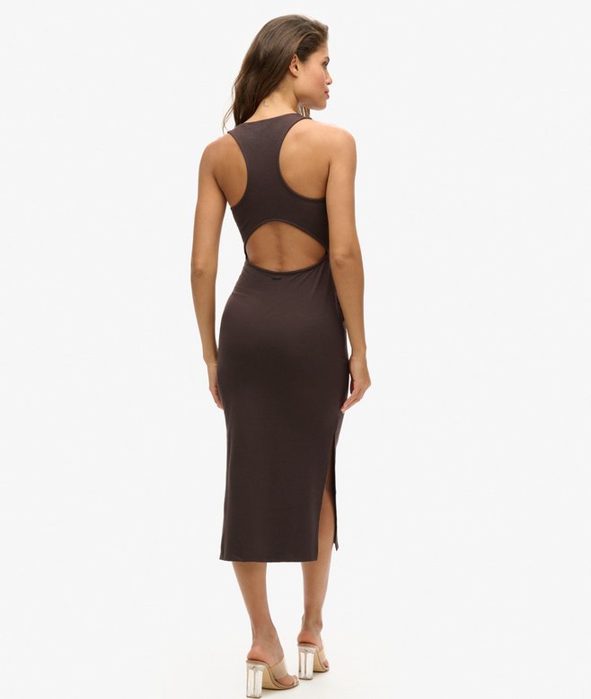 Superdry Vestido Midi De Punto Con Escote Redondo