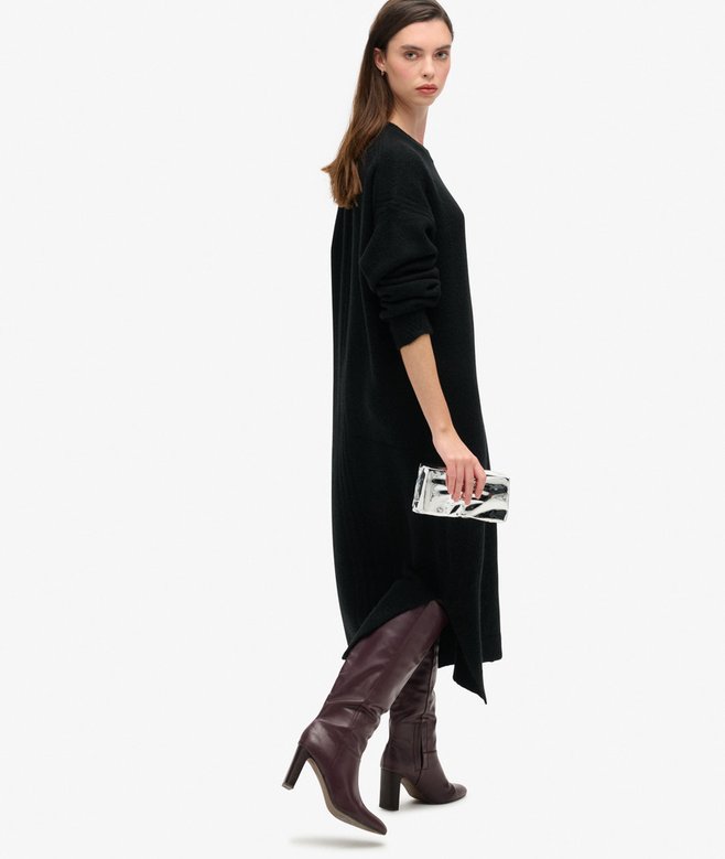 Superdry Vestido Midi De Punto De Corte Holgado