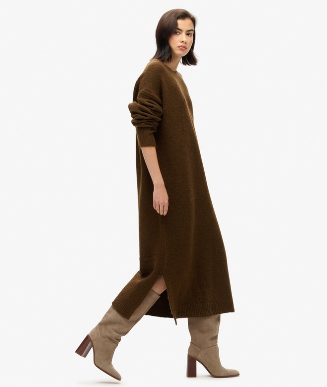 Superdry Vestido Midi De Punto De Corte Holgado