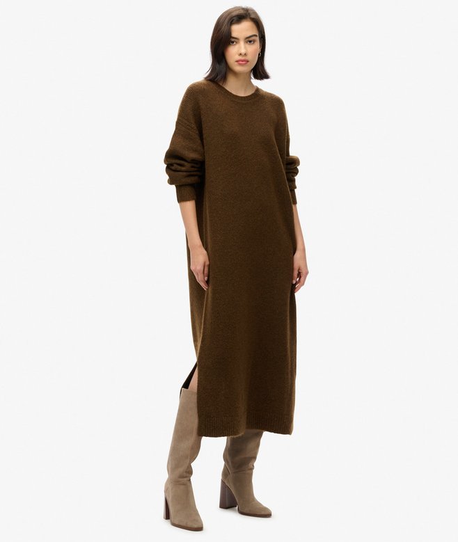 superdry Vestido midi de punto de corte holgado