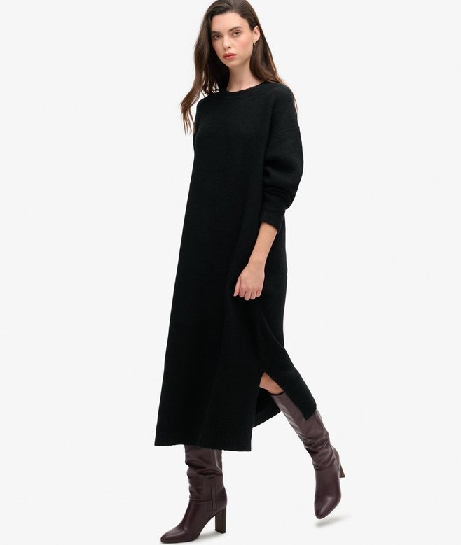 superdry Vestido midi de punto de corte holgado