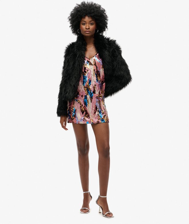 Superdry Vestido Mini De Lentejuelas Decorativo