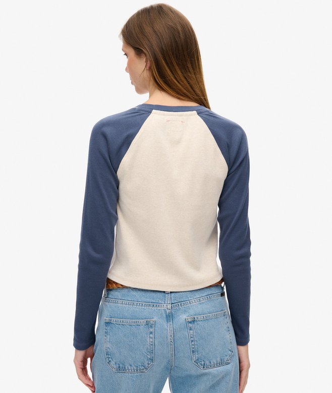 Superdry Top Ajustado De Canalé Y Manga Larga Athletic Essentials