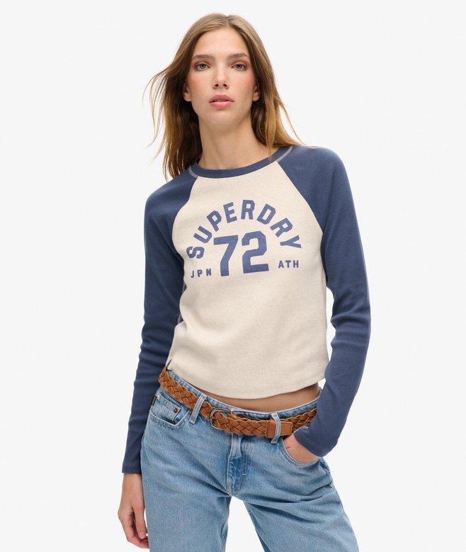 superdry Top ajustado de canalé y manga larga Athletic Essentials
