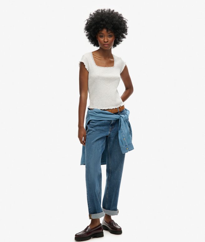 Superdry Top Con Escote Cuadrado Athletic Essentials