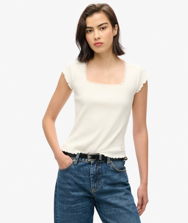 superdry Top con escote cuadrado Athletic Essentials