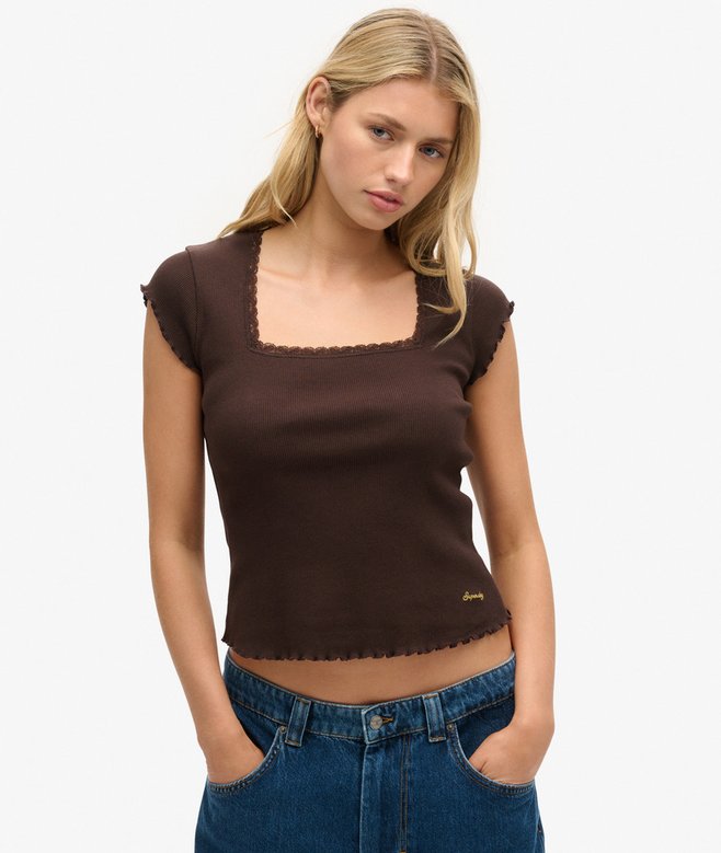 superdry Top con escote cuadrado Athletic Essentials