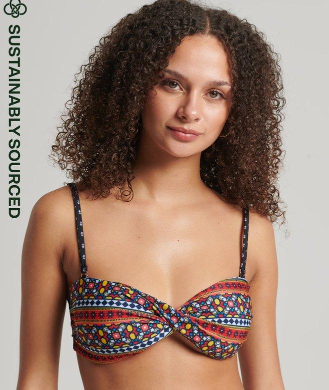 superdry Top de bikini bandeau con nudo torcido Vintage