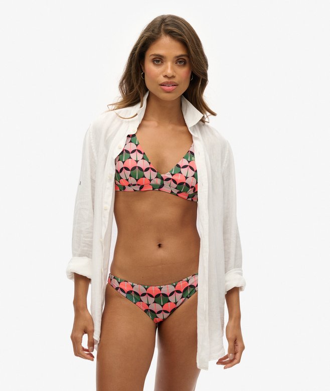 superdry Top de bikini triangular con tirantes cruzados en la espalda