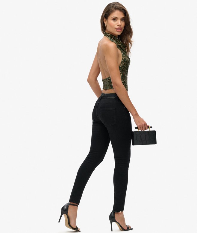 Superdry Top De Lentejuelas Con Cuello Halter Drapeado